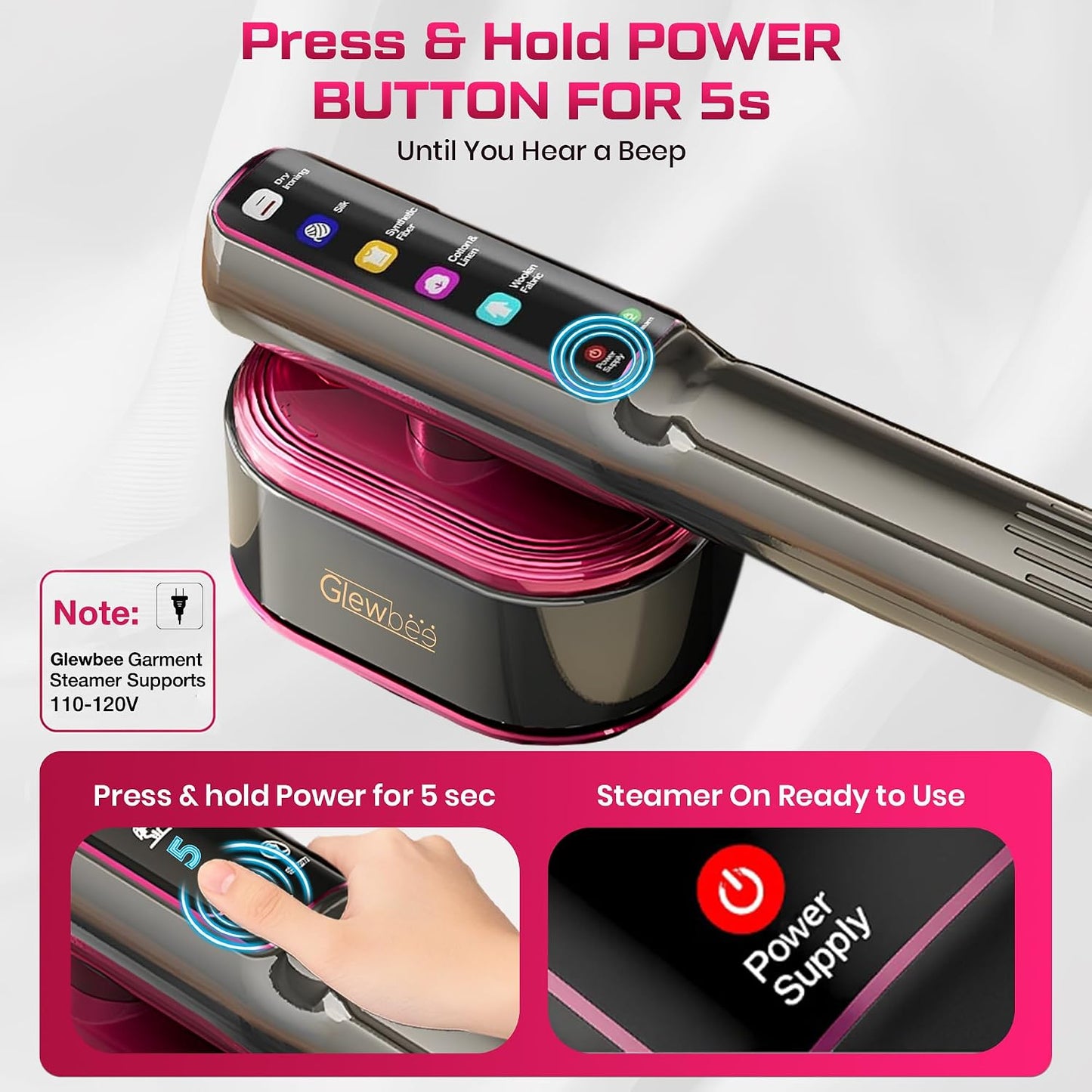 2-in-1 Travel Garment Steamer & Iron – Handheld Portable Clothes Steamer