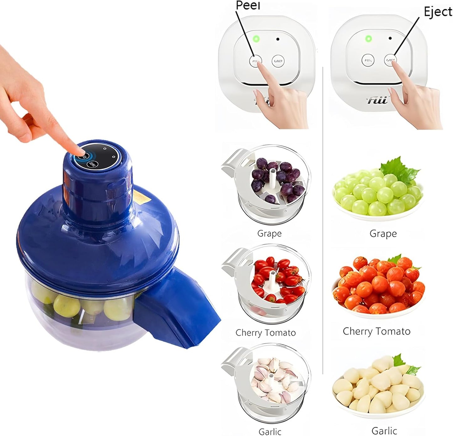 Electric Automatic Garlic Peeler – Cordless Grape & Tomato Peeling Machine