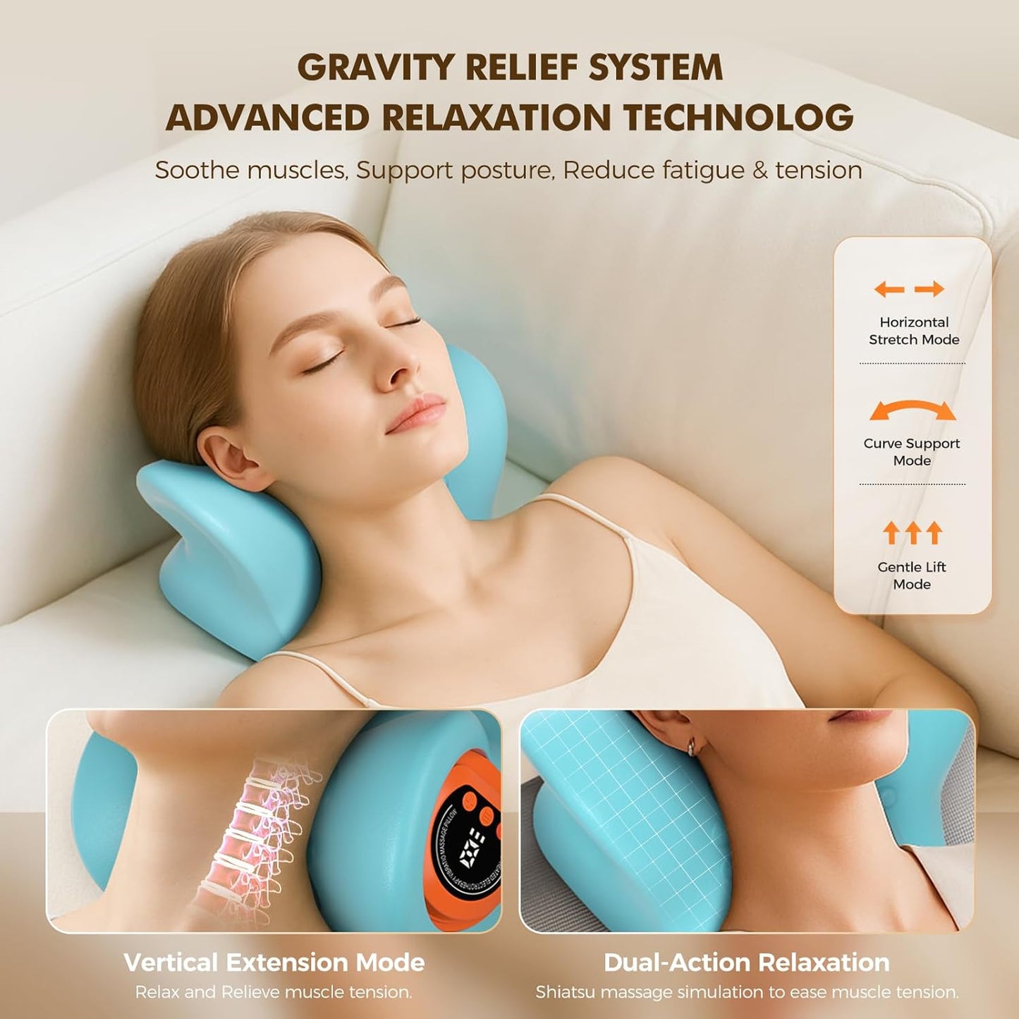 Neck Traction Massager – Portable Cervical Device with Heat & Vibration