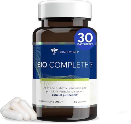 Gundry MD Bio Complete 3 – 60 Capsules | Triple-Biotic Supplement