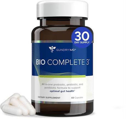 Gundry MD Bio Complete 3 – 60 Capsules | Triple-Biotic Supplement