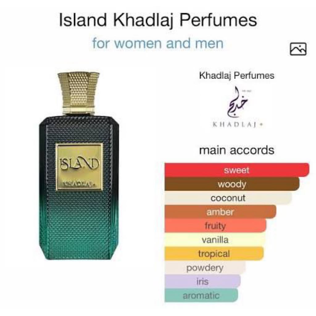 Khadlaj Island Extrait de Parfum 3.4 oz – Unisex Fresh Aquatic Fragrance
