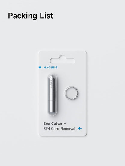 Hagibis SIM Card Ejector Tool with Box Cutter – 2-in-1 EDC Keychain (CP03)