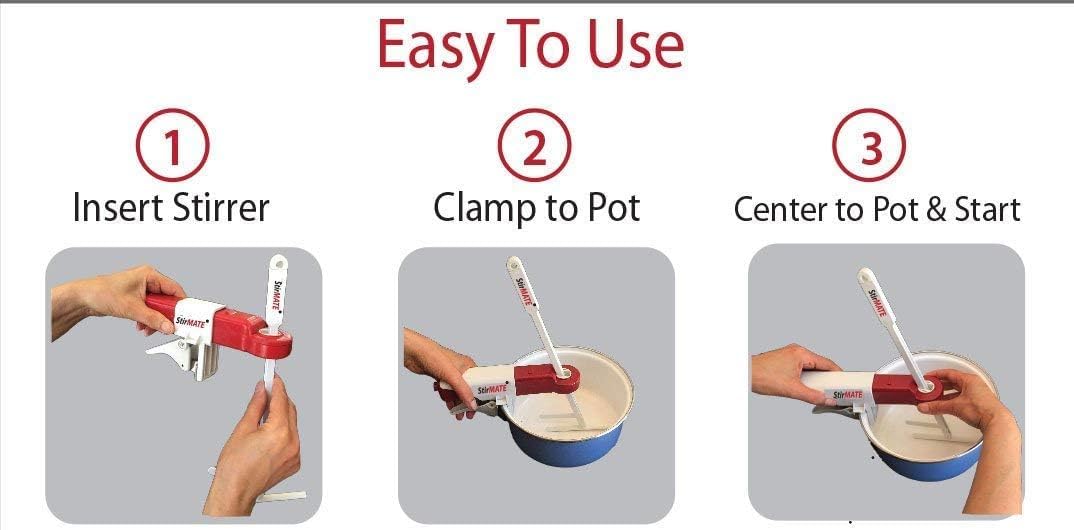 StirMATE Automatic Pot Stirrer - Hands-Free Cordless Kitchen Stirrer for Soups, Sauces & Risotto