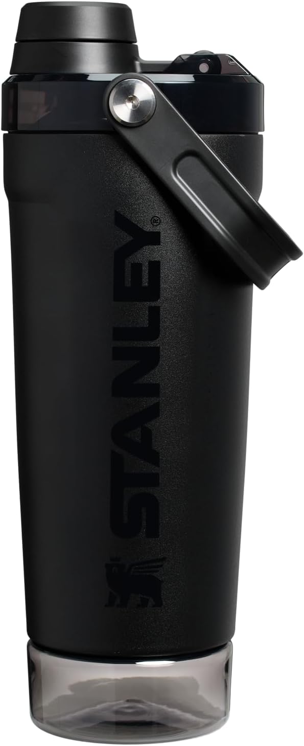 STANLEY Vitalize Shaker Bottle 20oz - Leakproof Insulated Stainless Steel Protein Shaker Cup with Storage Base