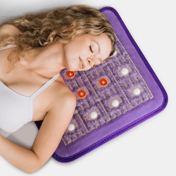 Portable infrared crystal gemstone heating therapy mat with red light for the body