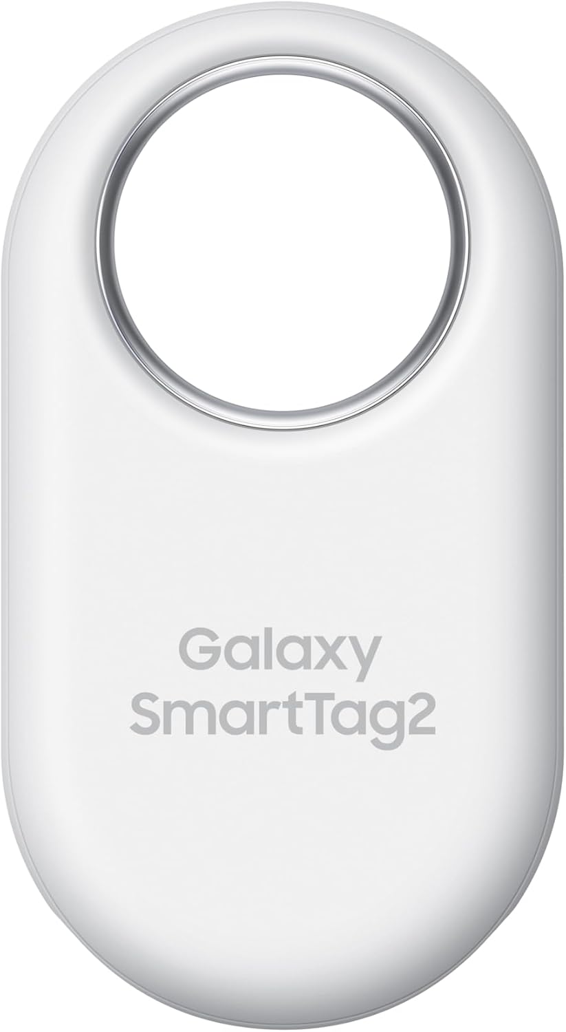 Samsung Galaxy SmartTag2 Bluetooth tracker attached to keys for finding lost items