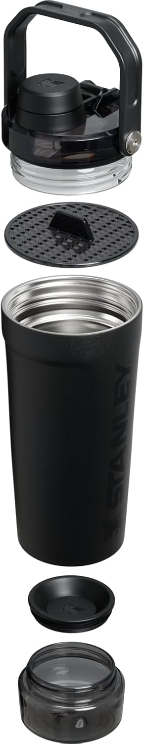 STANLEY Vitalize Shaker Bottle 20oz - Leakproof Insulated Stainless Steel Protein Shaker Cup with Storage Base