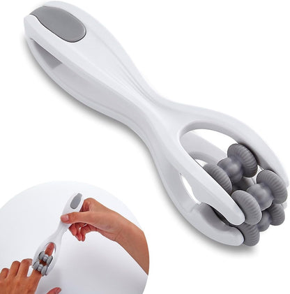 Grey silicone finger and hand massage roller for palm and wrist