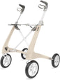 byACRE Carbon Ultralight Rollator walker in Oyster White with padded seat and organizer bag