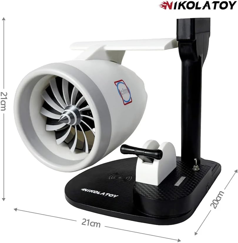 Jet Engine Fan Desk Gadget with Wireless Charger – LED Turbofan Model
