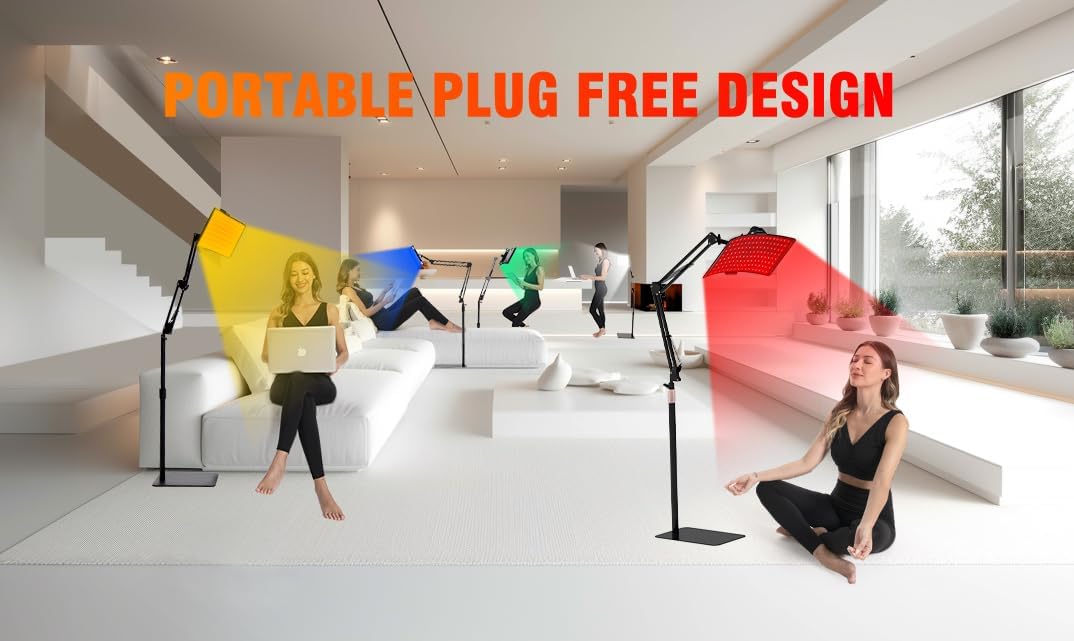 7-in-1 Red Light Therapy Lamp – Portable Infrared LED Device for Face & Body