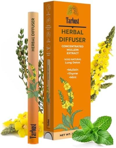 Tarbust mullein thyme and mint herbal supplement drops bottle