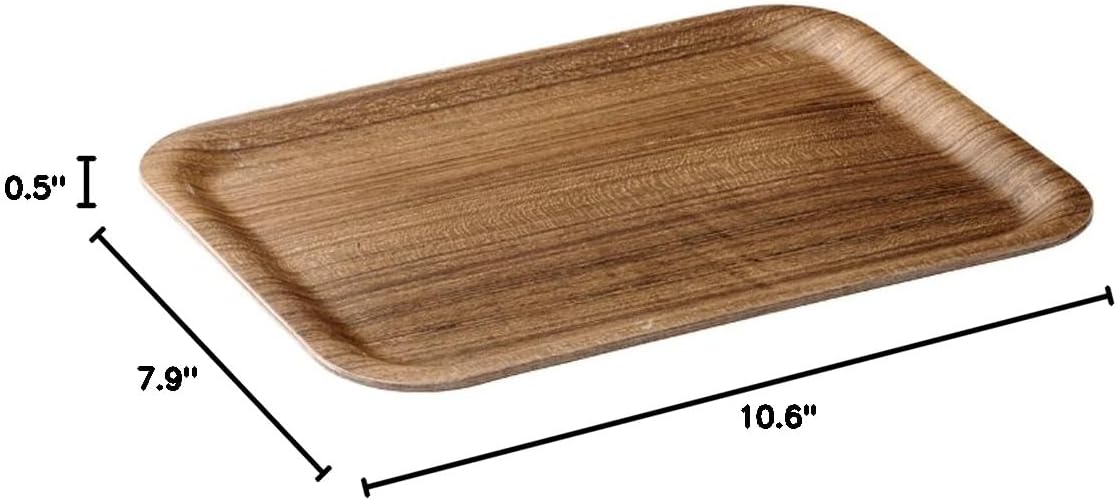 KINTO Non-Slip Teak Wooden Tray – 10.6" x 7.9" Serving Tray for Home