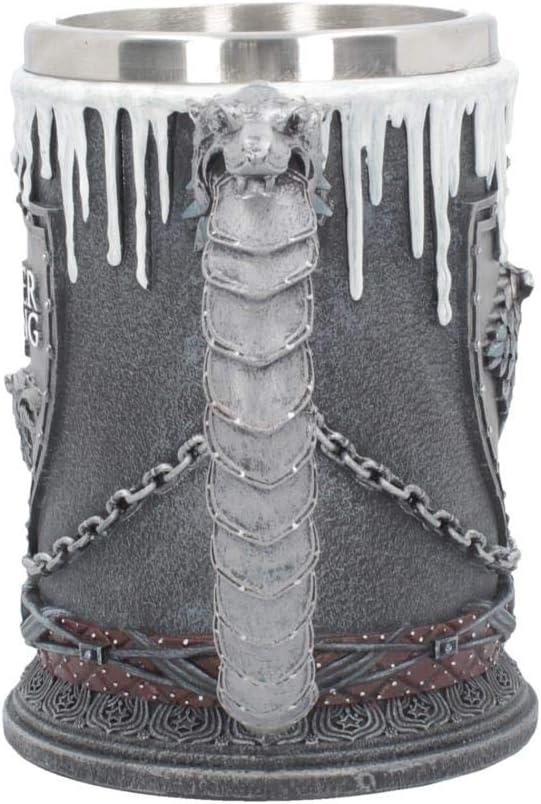 Nemesis Now House Stark Tankard 20cm - Game of Thrones Direwolf Resin Mug with Stainless Steel Insert