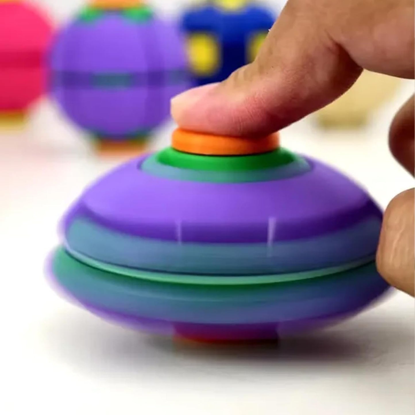 Press & Spin Fidget Ball – 3D Printed Sensory Stress Relief Toy for Kids, Teens & Adults | Compact Anxiety Fidget Spinner
