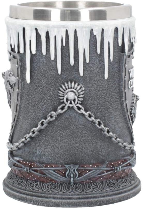 Nemesis Now House Stark Tankard 20cm - Game of Thrones Direwolf Resin Mug with Stainless Steel Insert