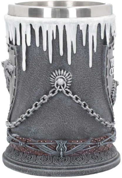 Nemesis Now House Stark Tankard 20cm - Game of Thrones Direwolf Resin Mug with Stainless Steel Insert