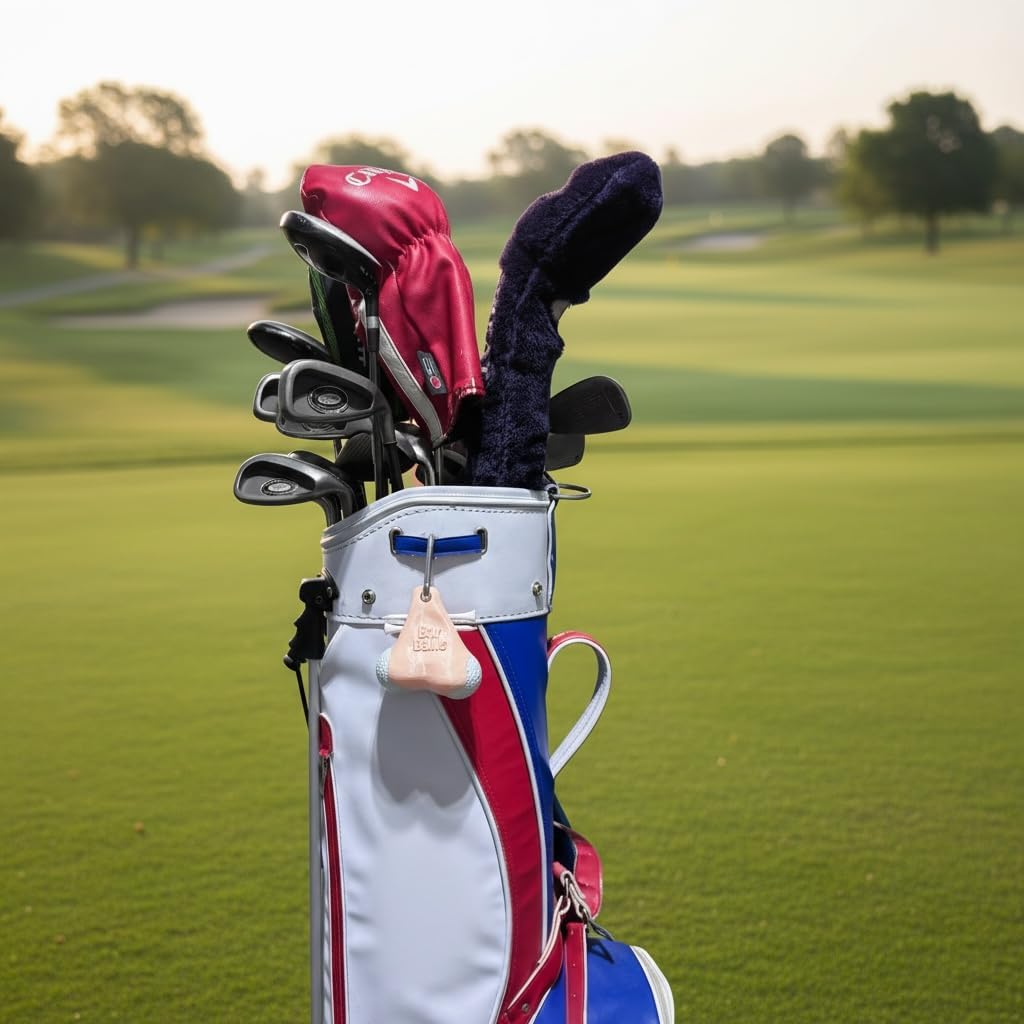 Novelty Golf Ball Holder – Funny Clip-On Ball & Tee Carrier for Golf Bag