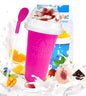 Squeeze Slushy Maker Cup - DIY Frozen Slushie Cup with 2-in-1 Spoon Straw, Silicone Ice Cup for Summer