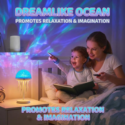 Jellyfish Lamp & Ocean Wave Projector – 2-in-1 Rechargeable Water Ripple Light
