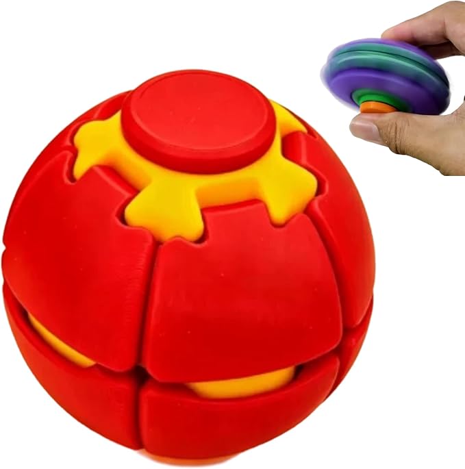 Press and spin fidget ball 3D printed sensory stress relief toy