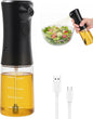Electric olive oil sprayer 160ml glass bottle mister, USB rechargeable oil dispenser for air fryer, cooking and grilling