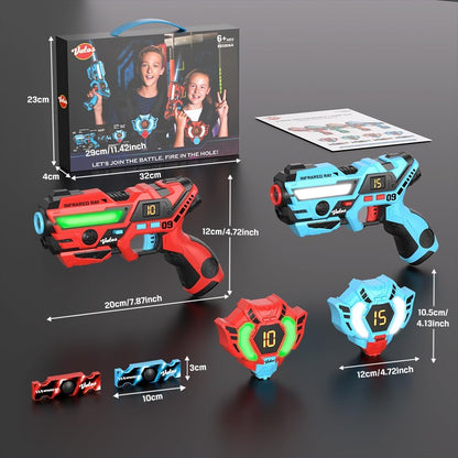 Laser Tag Set with LCD Vests – Rechargeable 2 Player Blasters for Kids & Adults