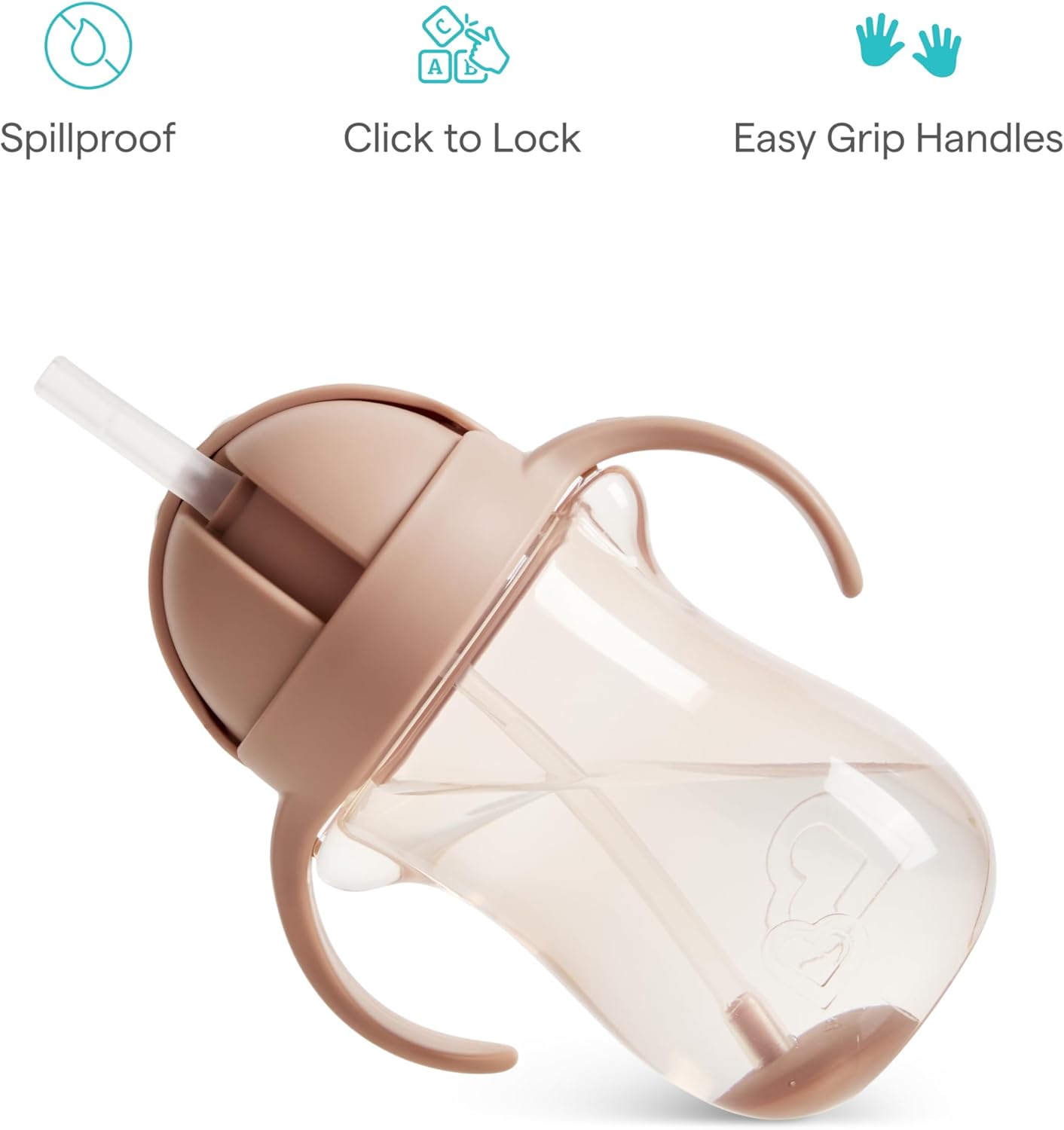 Baby Straw Cup with Handles 10oz - Spill-Proof Weighted Straw Sippy Cup for Toddlers, Dog Design, 9+ Months