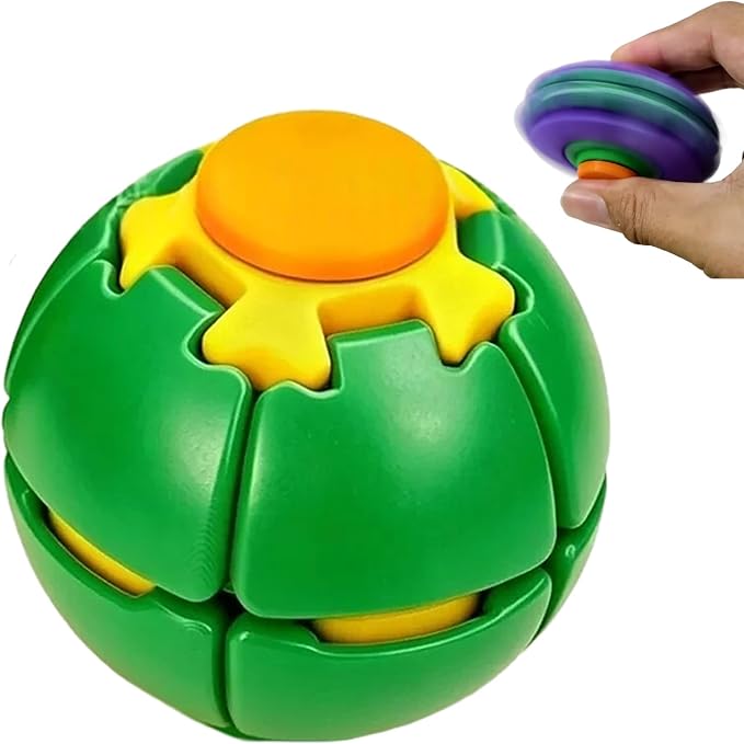 Press & Spin Fidget Ball – 3D Printed Sensory Stress Relief Toy for Kids, Teens & Adults | Compact Anxiety Fidget Spinner