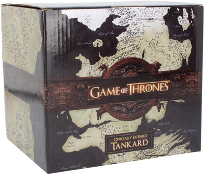 Nemesis Now House Stark Tankard 20cm - Game of Thrones Direwolf Resin Mug with Stainless Steel Insert