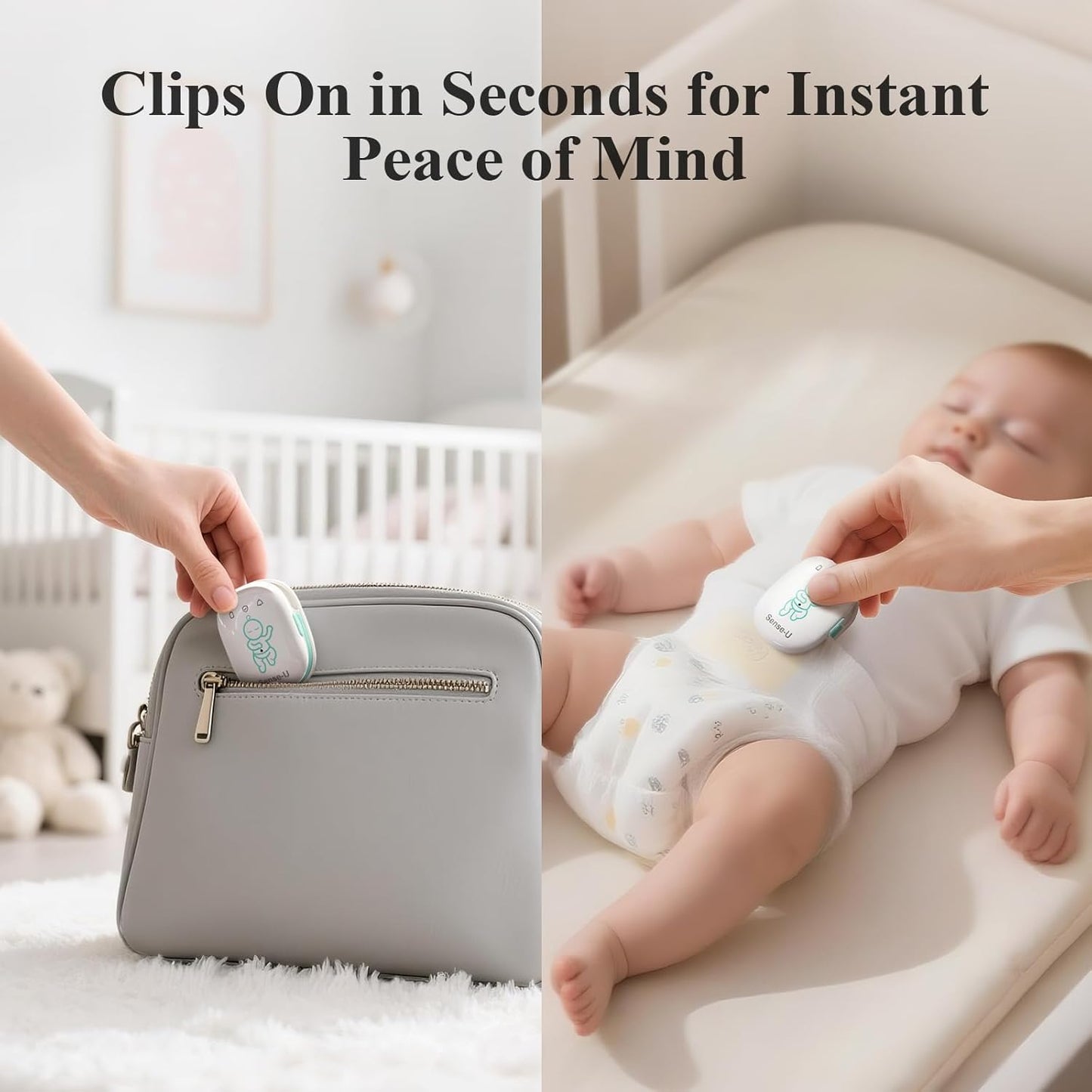 Sense-U Pro Baby Breathing & Sleep Monitor – Clip-On with Vibration Alerts