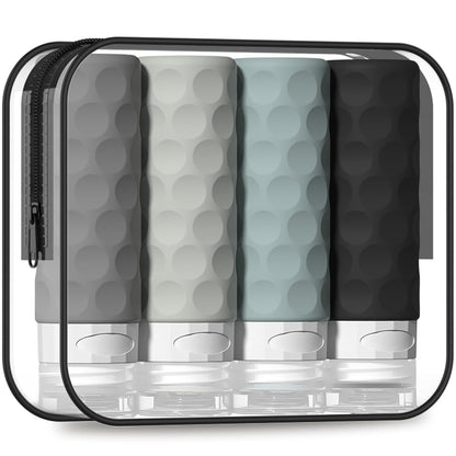 TSA approved 3 oz leak proof travel bottles set with clear toiletry bag for toiletries