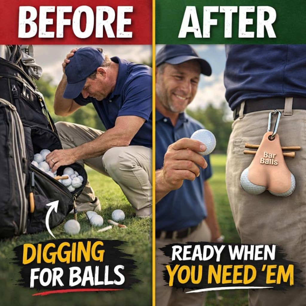 Novelty Golf Ball Holder – Funny Clip-On Ball & Tee Carrier for Golf Bag