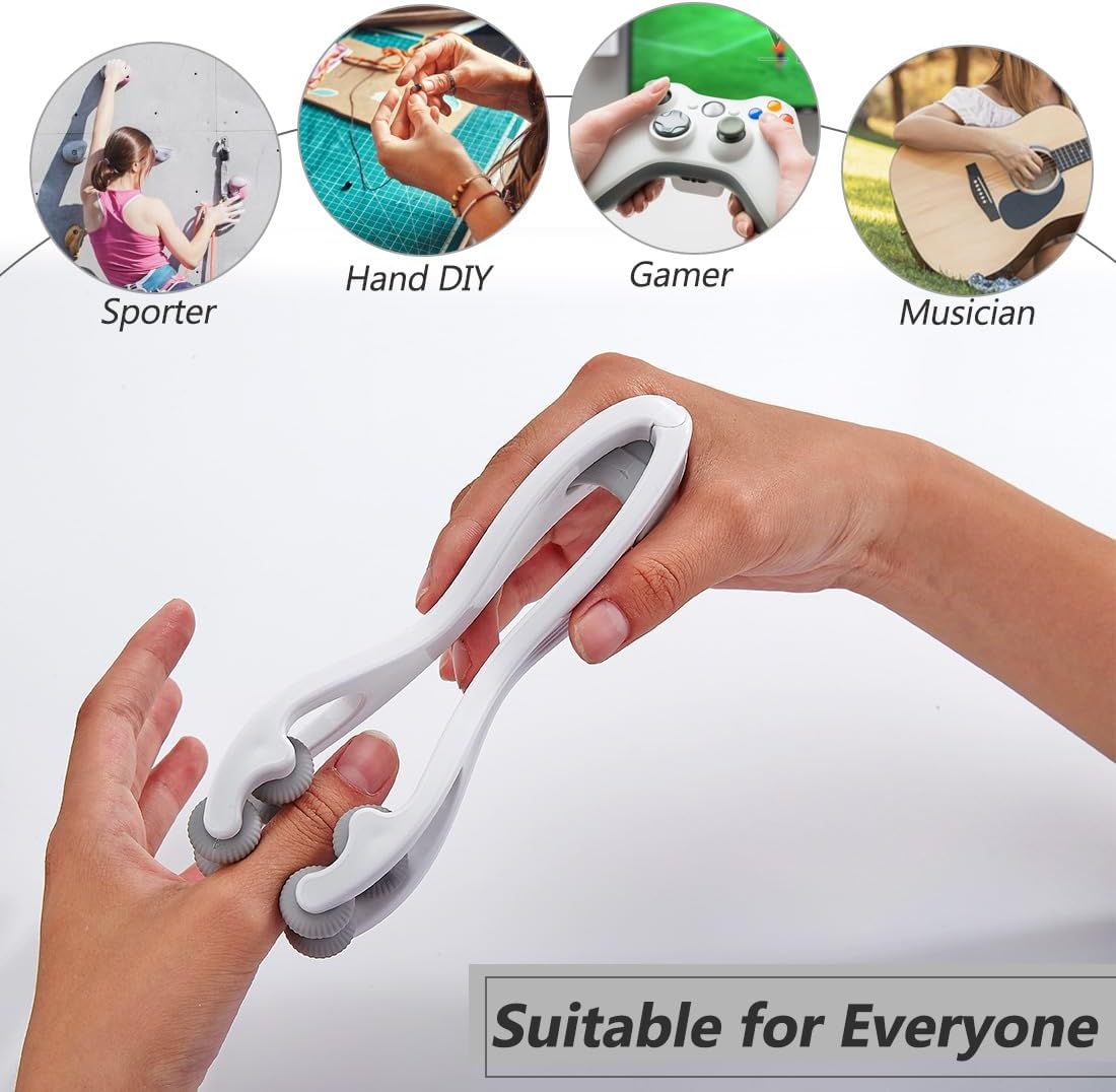 Finger & Hand Massage Roller – Silicone Massager for Hands, Palm & Wrist (Grey)