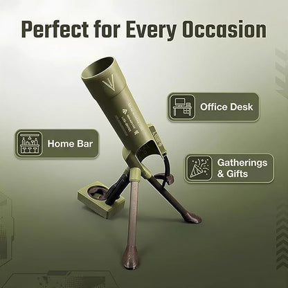 Mortar Bottle Opener – Automatic One-Hand Beer Cap Popper Novelty Gift