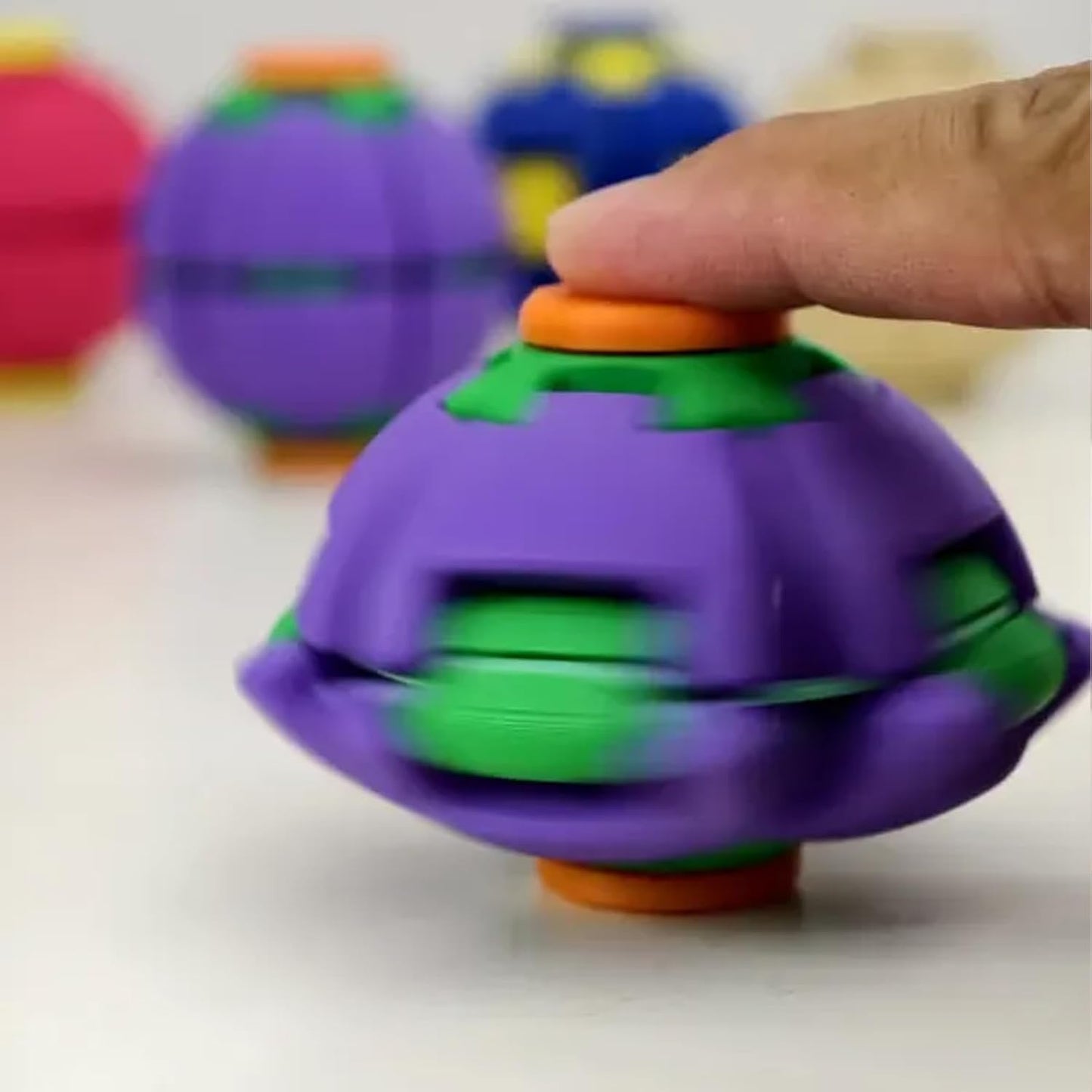 Press & Spin Fidget Ball – 3D Printed Sensory Stress Relief Toy for Kids, Teens & Adults | Compact Anxiety Fidget Spinner