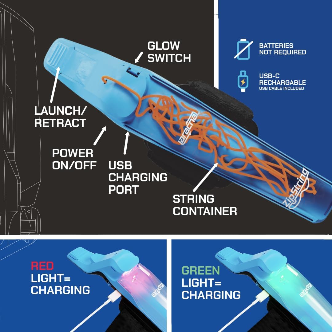 ZipString Aracna Webshooter – Glow-in-the-Dark String Launcher Trick Toy for Kids & Teens