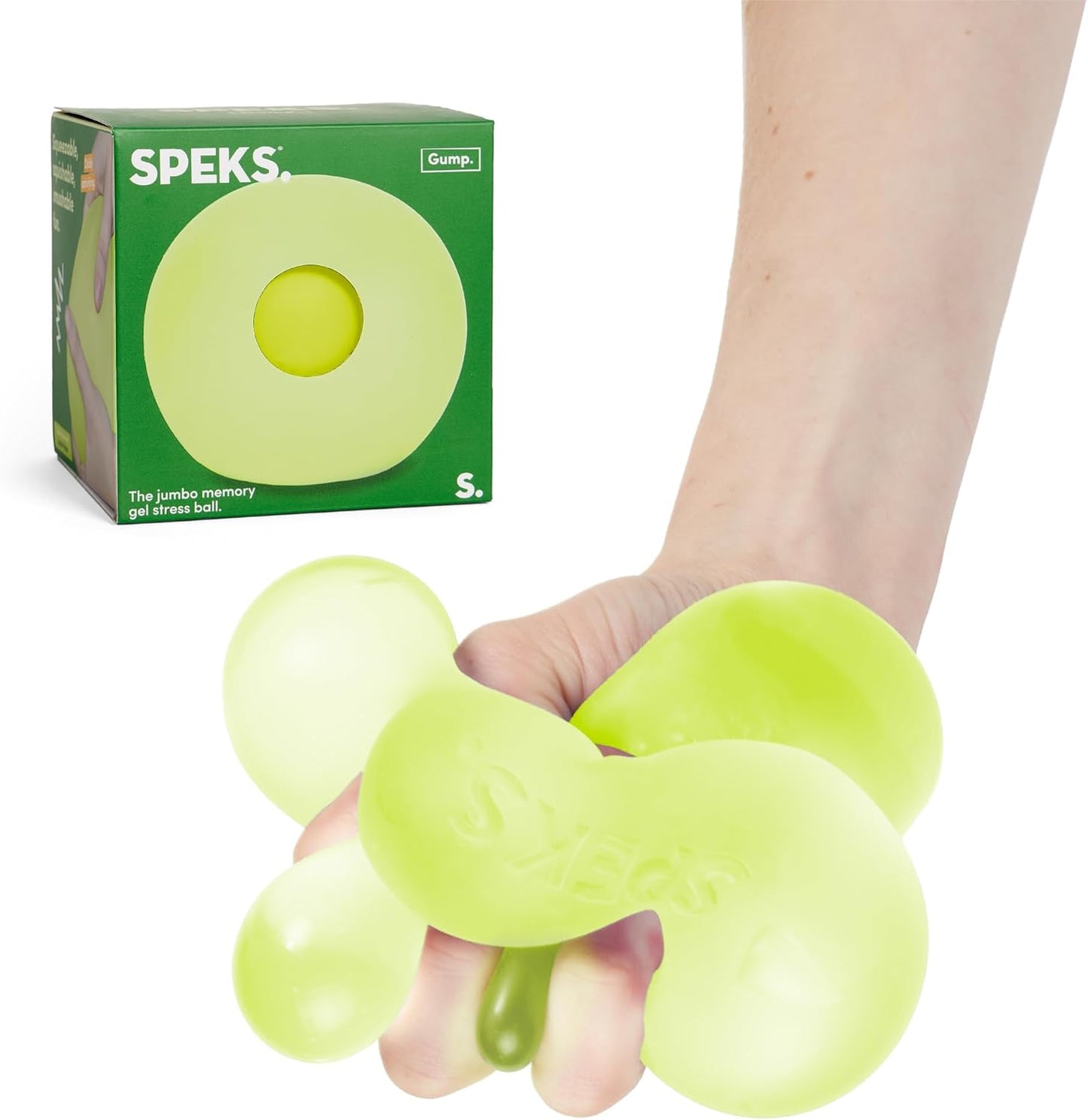Speks Jumbo Gump Stress Ball – Ultra-Soft Squishy Memory Gel Fidget Toy (Mist)