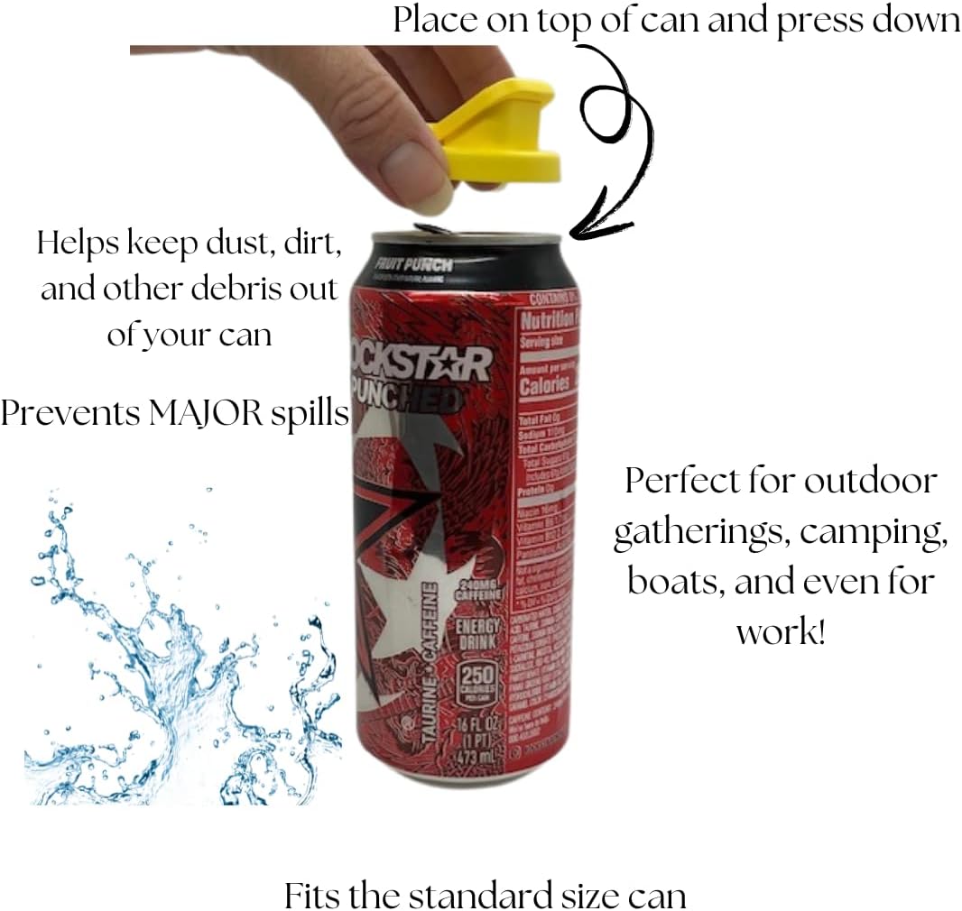 Can Covers for Standard 12 oz Cans – 4 Pack Lids, Dishwasher Safe