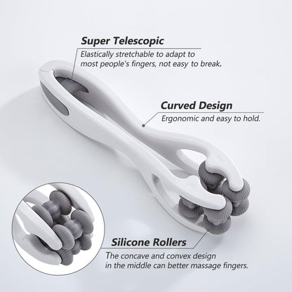 Finger & Hand Massage Roller – Silicone Massager for Hands, Palm & Wrist (Grey)