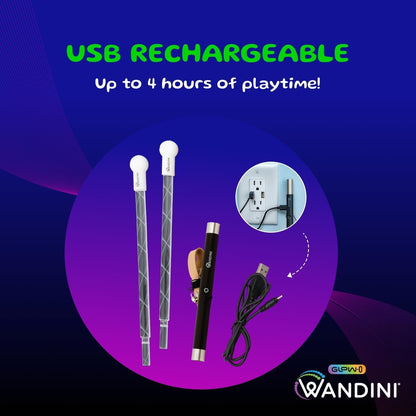 Wandini Glow.0 LED Magic Wand - Collapsible Levitation Stick, USB Rechargeable Flow Prop, 22 Color Modes