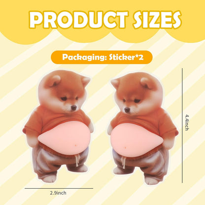 3D Squishy Belly Car Stickers - Soft Cute Animal Door Edge Guards, Stress Relief Decals for Car Protection