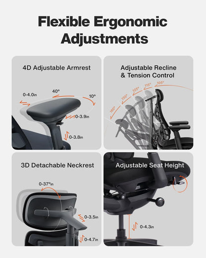 Omni SE Ergonomic Office Chair – Adjustable Lumbar & Reclining Desk Chair