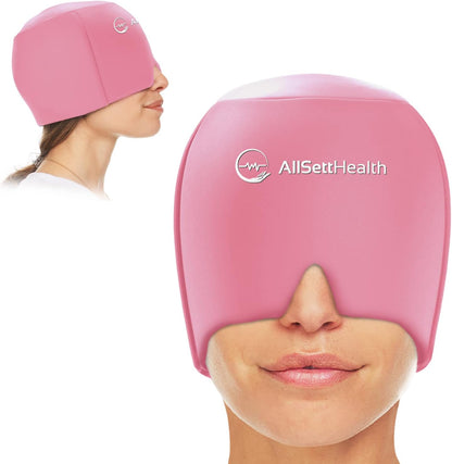 Migraine Relief Cap – Hot & Cold Gel Ice Head Wrap with Eye Mask