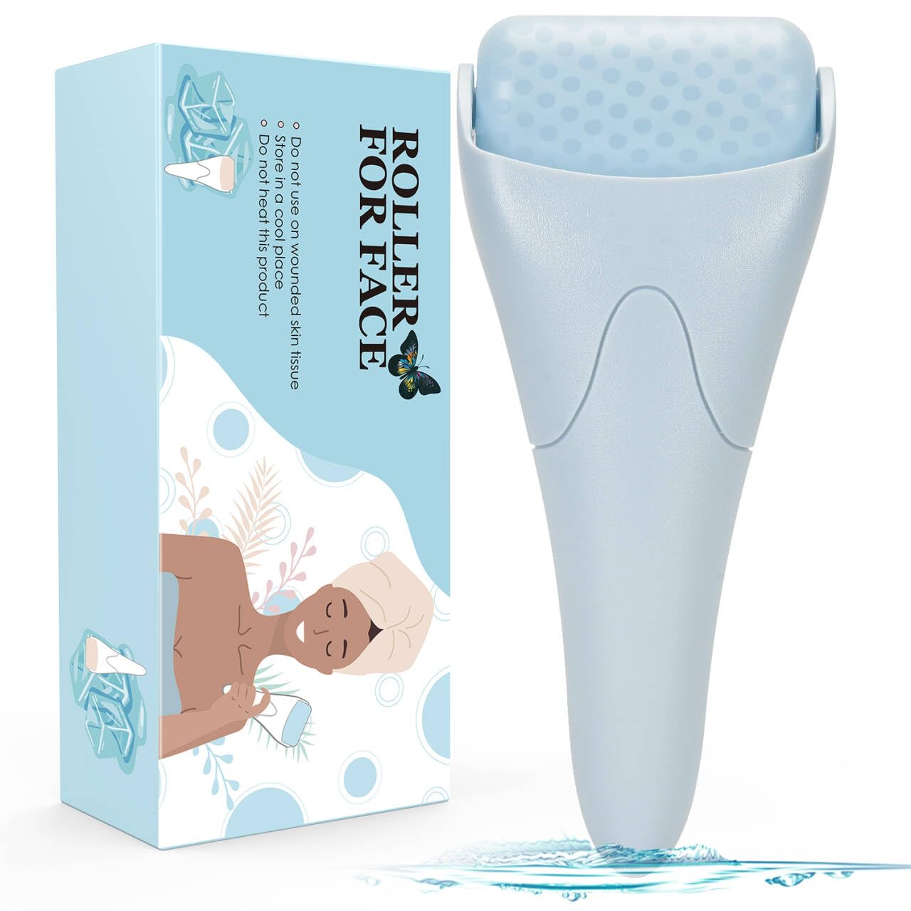Cooling ice roller facial massager for face and eyes reducing puffiness