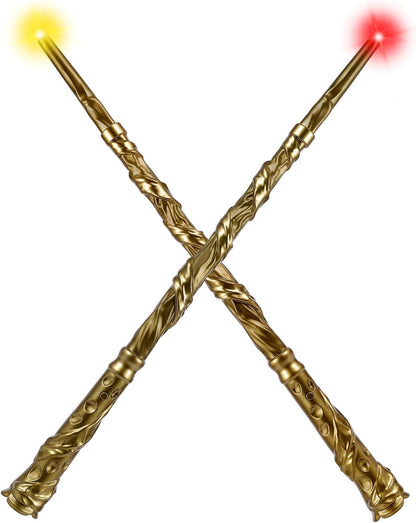KingVows golden light up magic wand 2 pack with color lights