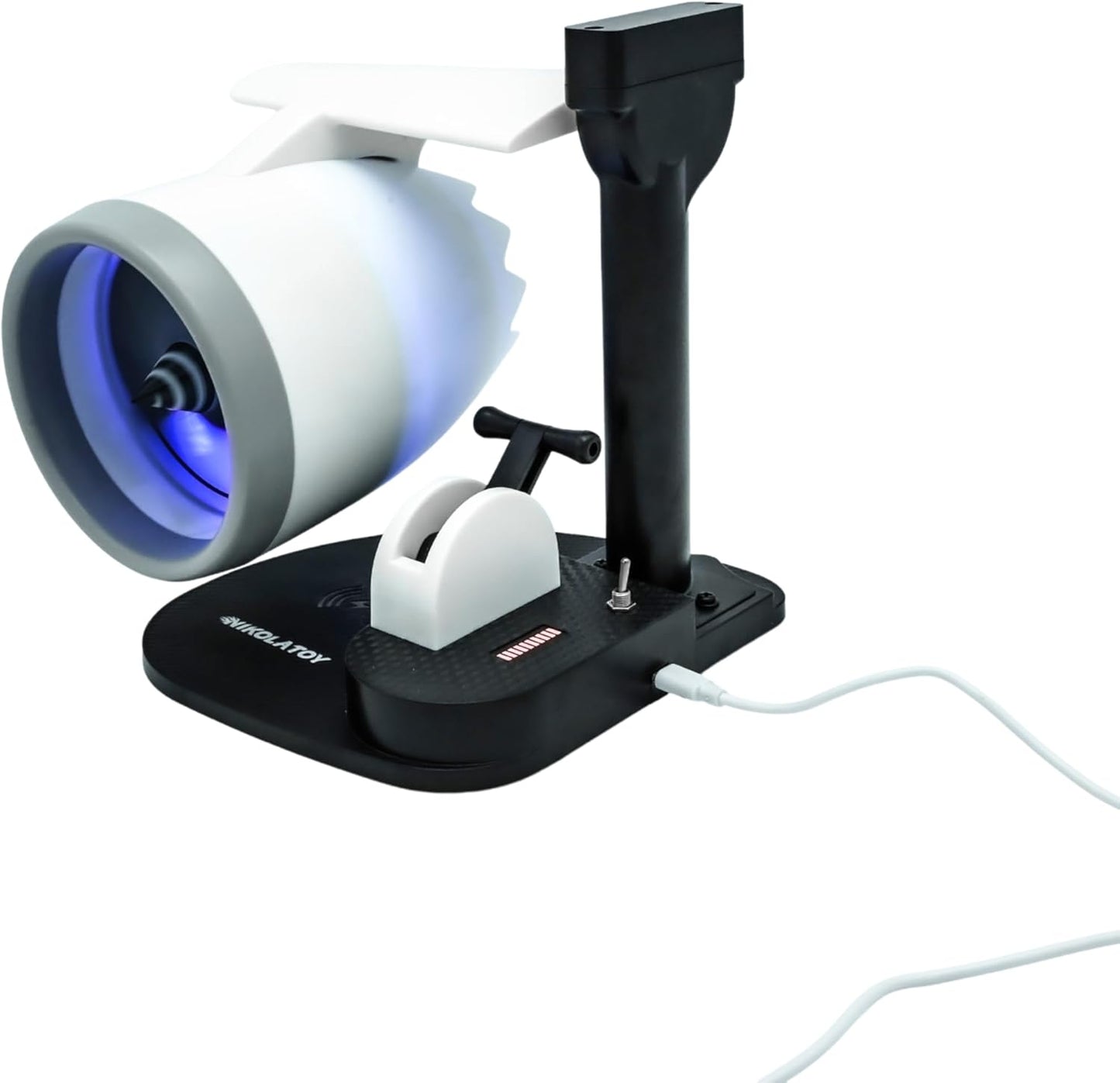 Jet Engine Fan Desk Gadget with Wireless Charger – LED Turbofan Model