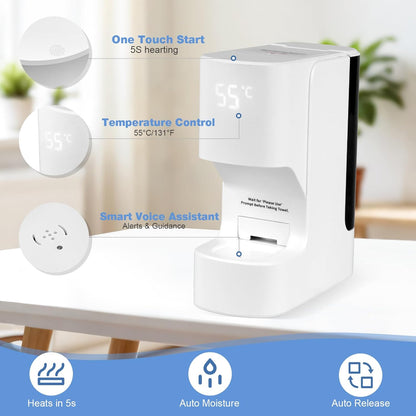 Hot Towel Warmer Dispenser - Automatic Facial Towel Heater for Spa, Skincare & Post-Workout, Fast Heating