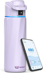 WaterH smart water bottle 24oz insulated stainless steel with hydration tracker, LED display and glowing lid halo reminder